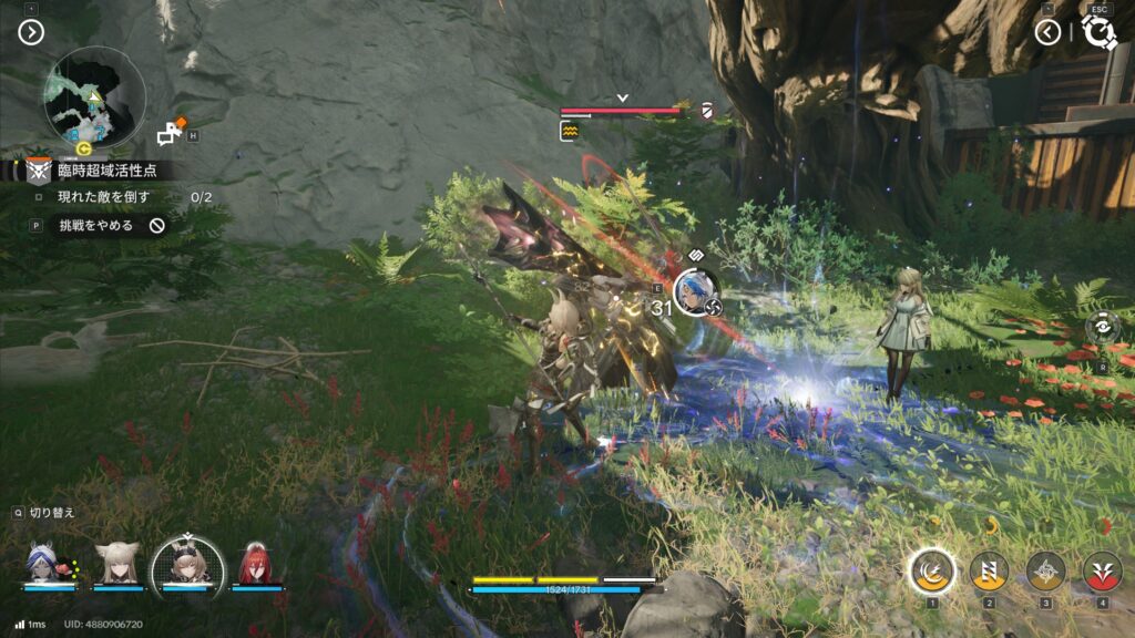 魅力その2:4人編成の切り替え戦闘が熱い。コンボで“組み立てる”アクション